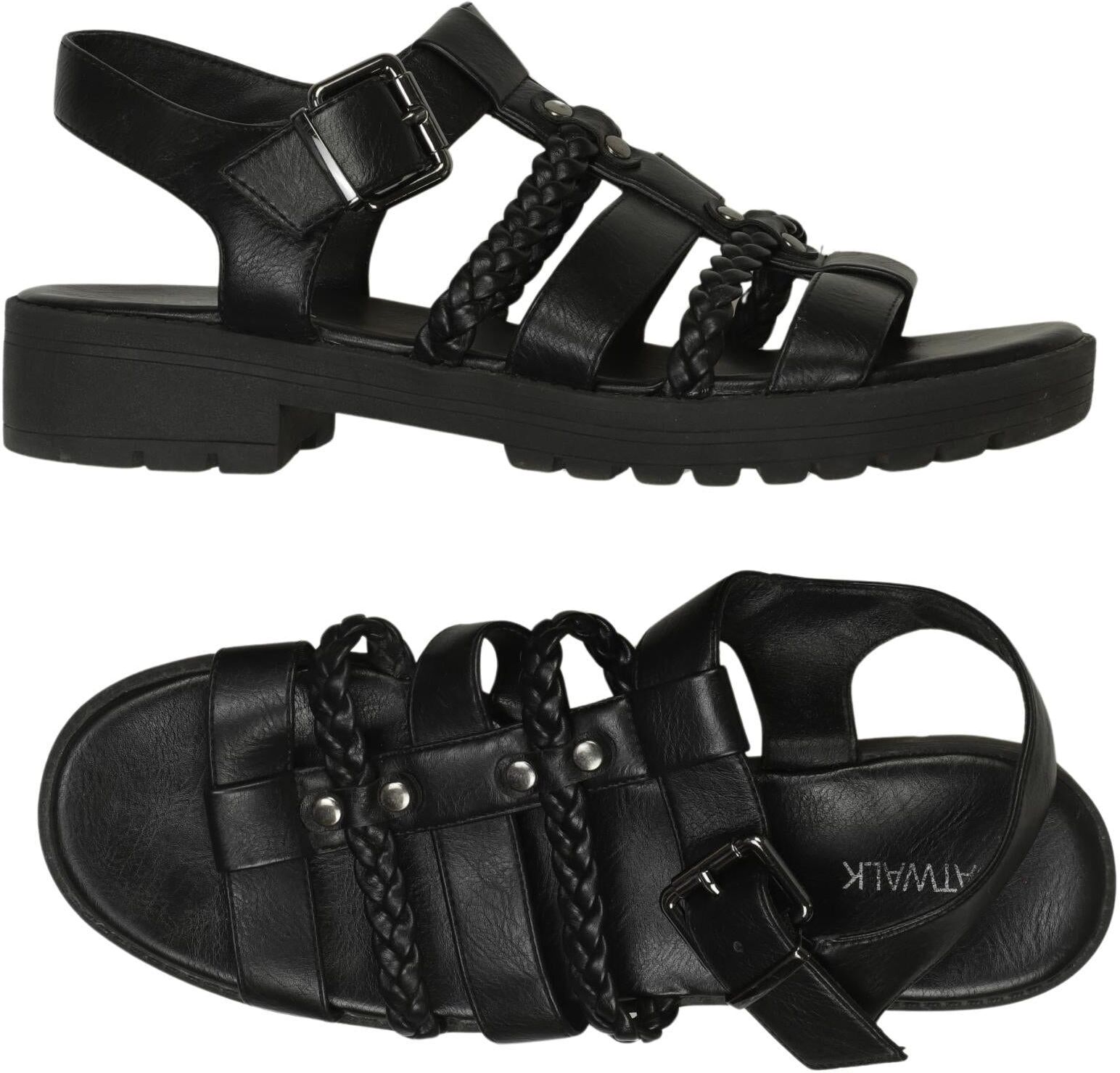 Catwalk Damen Sandalen, Schwarz, Gr. EU 41, Kunstleder - Second Hand