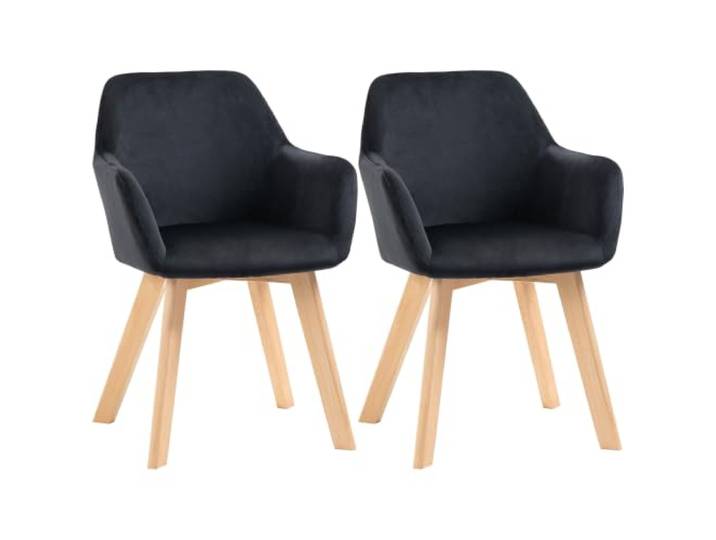 HOMCOM Eetkamerstoelen 2 stuks Keukenstoel met rugleuning, Zwart