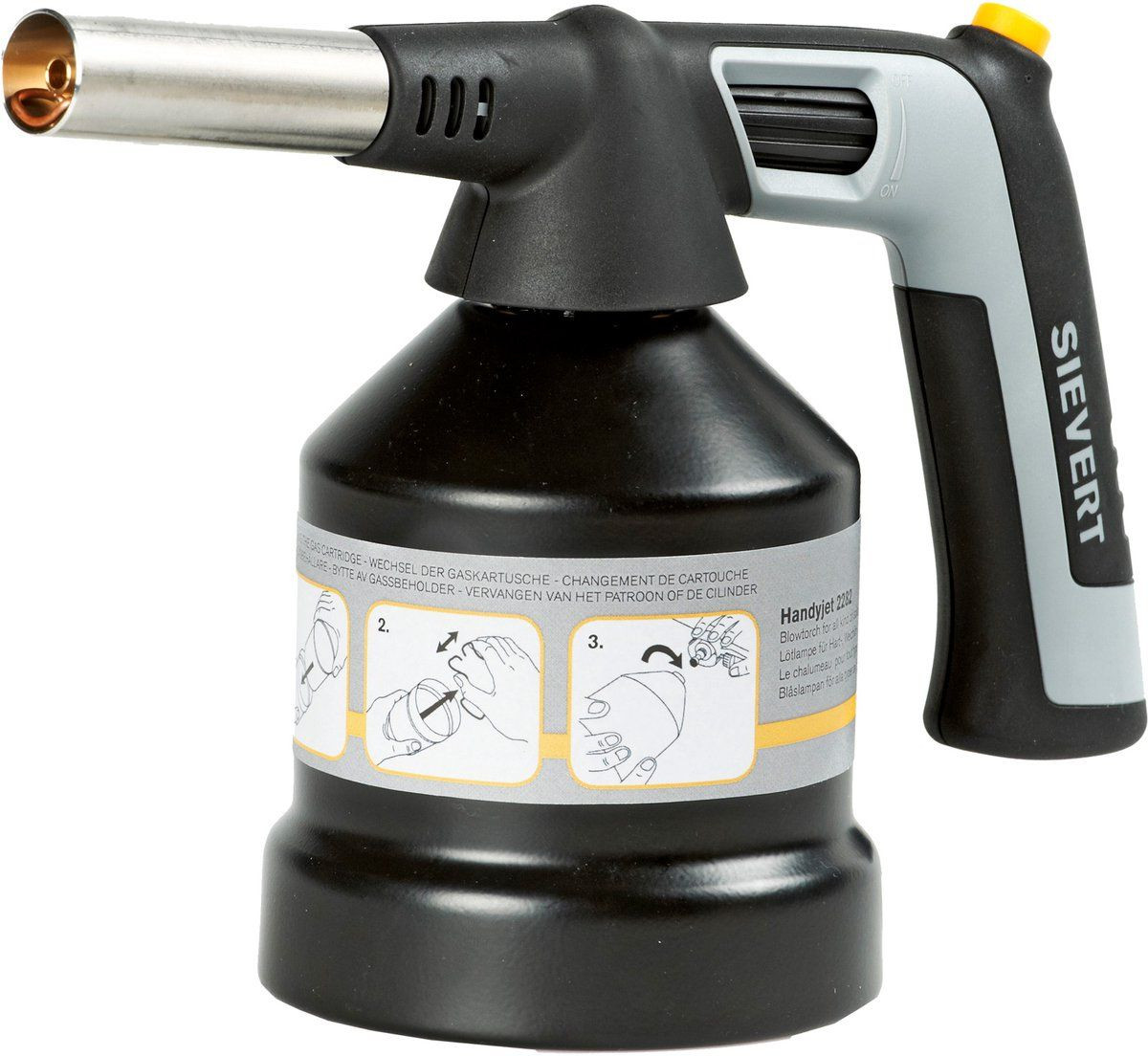 Sievert HandyJet 2283 Gasbrander met Piëzo-ontsteking - Zwart