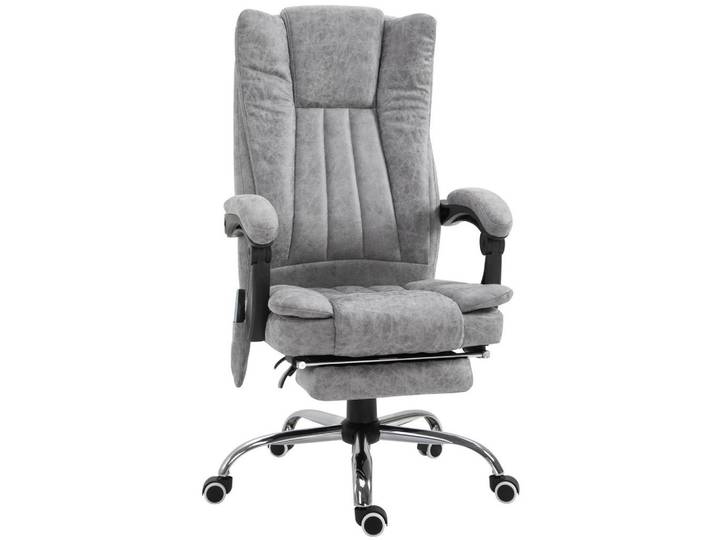Redom Sessel 62/67/113-120 cm, Massage & Wärme, verstellbar,Grau, Kunststoff, 67x113x62 cm, Büromöbel, Bürostühle, Drehstühle