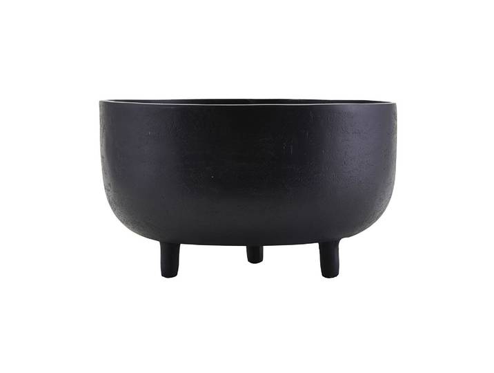Cache-pot en aluminium noir, à poser, rond, imperméable - House D