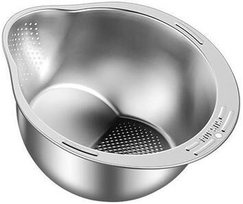 Daily Discovery Premium Rice Washing Bowl Stainless Steel Colander For Rice, Fruits & Vegetables Premium Rice Washing Bowl Stainless Steel Colander For Rice, Fruits & Vegetables
