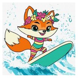 Ideyka Malen nach Zahlen - Sommer, Fuchs fängt die Welle Kinder (61087496)