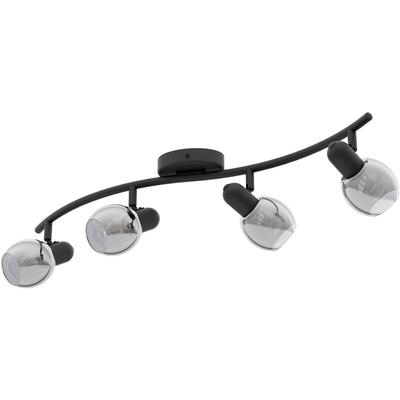 EGLO Deckenspot "POLLICA", schwarz (schwarz, transparent), 4, Leuchten, Deckenlampe, Deckenspot