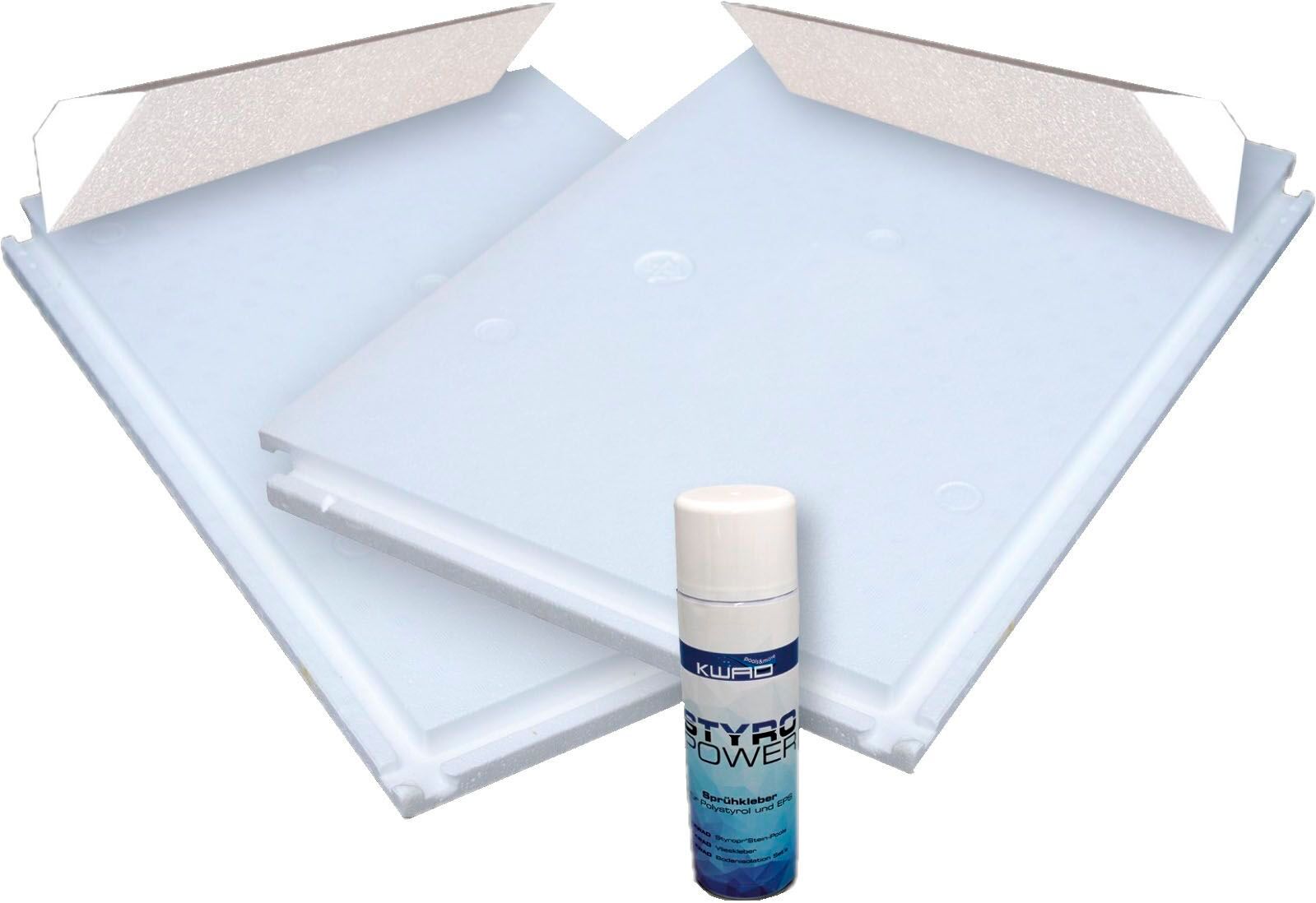 Styroporplatte KWAD "Bodenisolations-Set", weiß, B:3,6cm H:2,5cm, Styropor, Dämmmaterialien, für Rundpool »Steely Deluxe Heat«