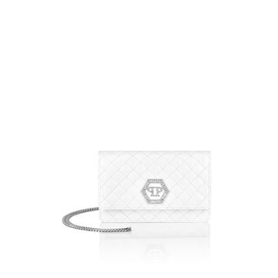 Umhängetasche PHILIPP PLEIN "Schultertasche", Damen, 01, weiß, Taschen Umhängetasche