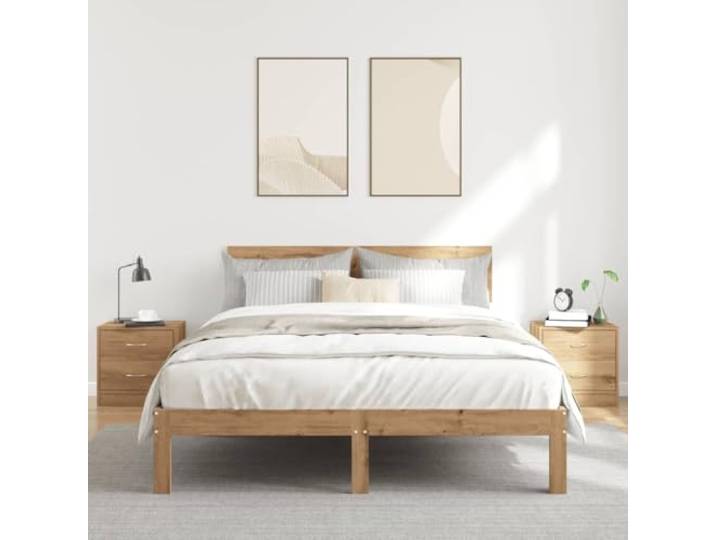 KTHLBRH Nachttische 2 Stück Eiche Handwerk 40 x 30 x 40 cm Spanplatte 2 Schubladen, großer Raum, glatte Oberfläche, einfache Reinigung, Montage erforderlich