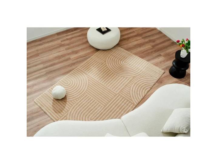 Tapis - NAZAR RUGS - Bianca - 120x160 cm - Motif graphique - Beige