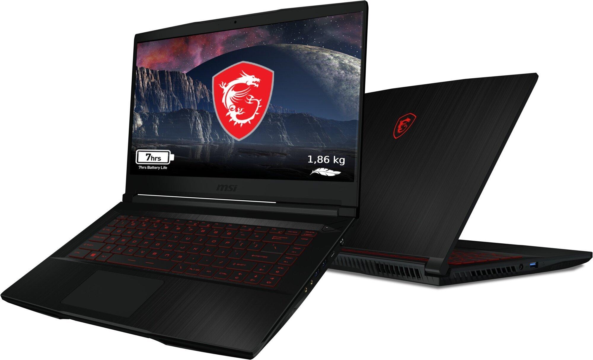 MSI Gaming GF63 10SCXR-410CZ Thin, Intel Core i5, 2,5 GHz, 39,6 cm (15.6"), 1920 x 1080 Pixel, 8 GB, 512 GB