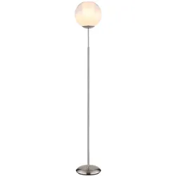 Stehleuchte Glaskugel Standlampe verchromt Wohnzimmerleuchte stehend, Fußschalter, E27 Fassung, DxH 25x154,5 cm