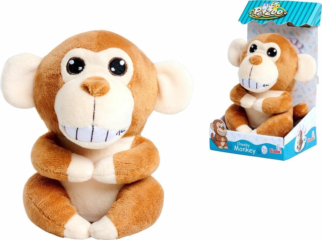 Simba PetZoo Cheeky Monkey – Pluche aap met spraakopname voor kinderen vanaf 3 jaar