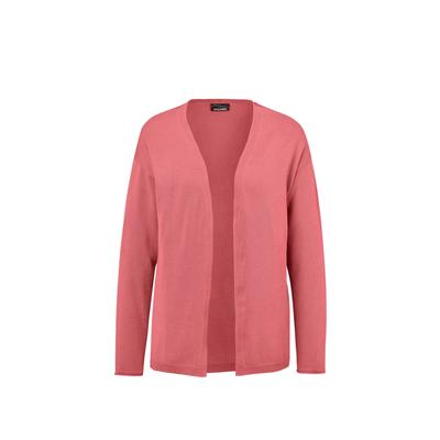 Strickjacke GOLDNER "Offene Strickjacke in Kurzform", Damen, Gr. 42, rot (koralle), Obermaterial: 60% Viskose CV. 40% Baumwolle CO., eng Rollkante, Strickjacken Strickjacke, keine/nicht relevant