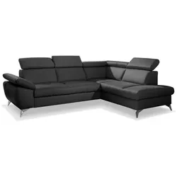 Ecksofa Rio Leder Schwarz