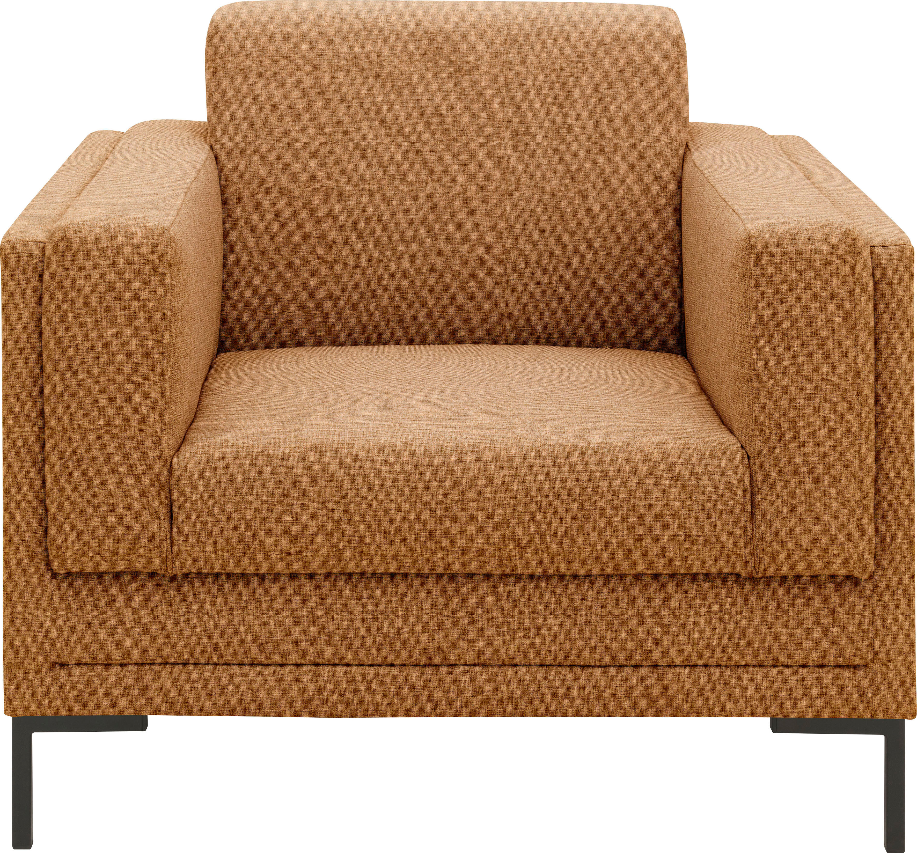 Sessel "LOOKS VII", braun (messing), B:97cm H:82cm T:90cm, 100% Polyester, LOOKS BY WOLFGANG JOOP, Sessel, Sessel, klare Linien, edles Design
