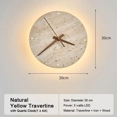 Uplift Picks Natural Yellow Travertine LED Wall Sconce Modern Stone Accent Light 04 warm Light