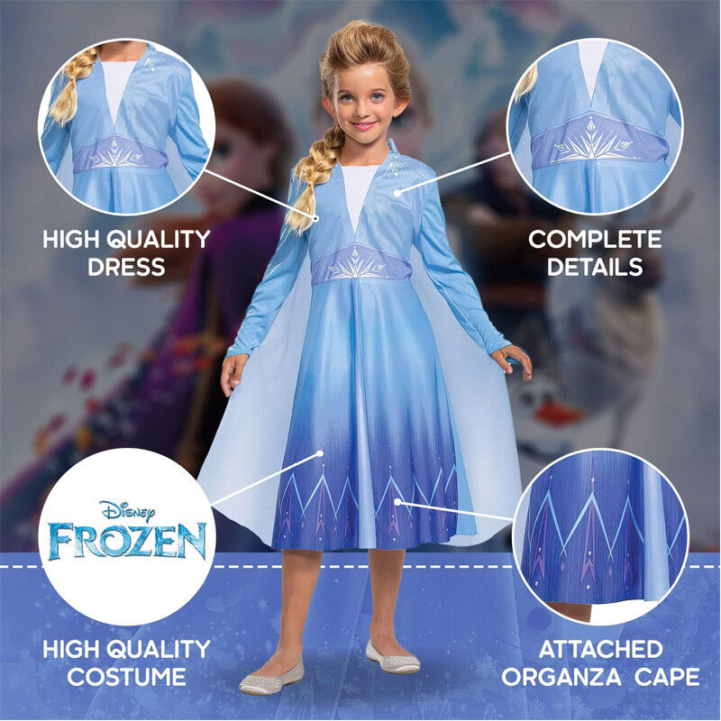 Déguisement 7-8 ans Elsa Traveling La Reine des Neiges Basic Plus - Disguise