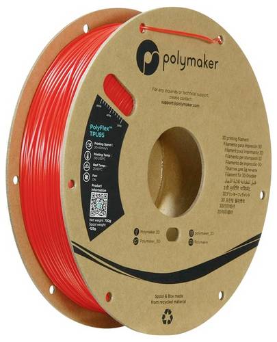 Polymaker PD01003 PolyFlex TPU-95A Filament TPU flexibel 1.75mm 750g Rot 1St.