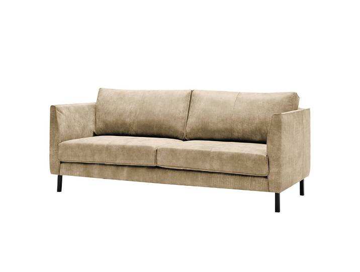 Canapé Esquire 2/3 places Beige Cuir Fortesa 172 x 80 x 96cm Moderne