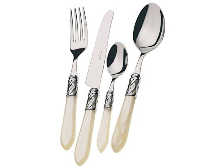 Casa Bugatti ALCAM-M4266 ALLADIN IVORY Besteckset 50-teilig in Holzkiste, Edelstahl, Holz