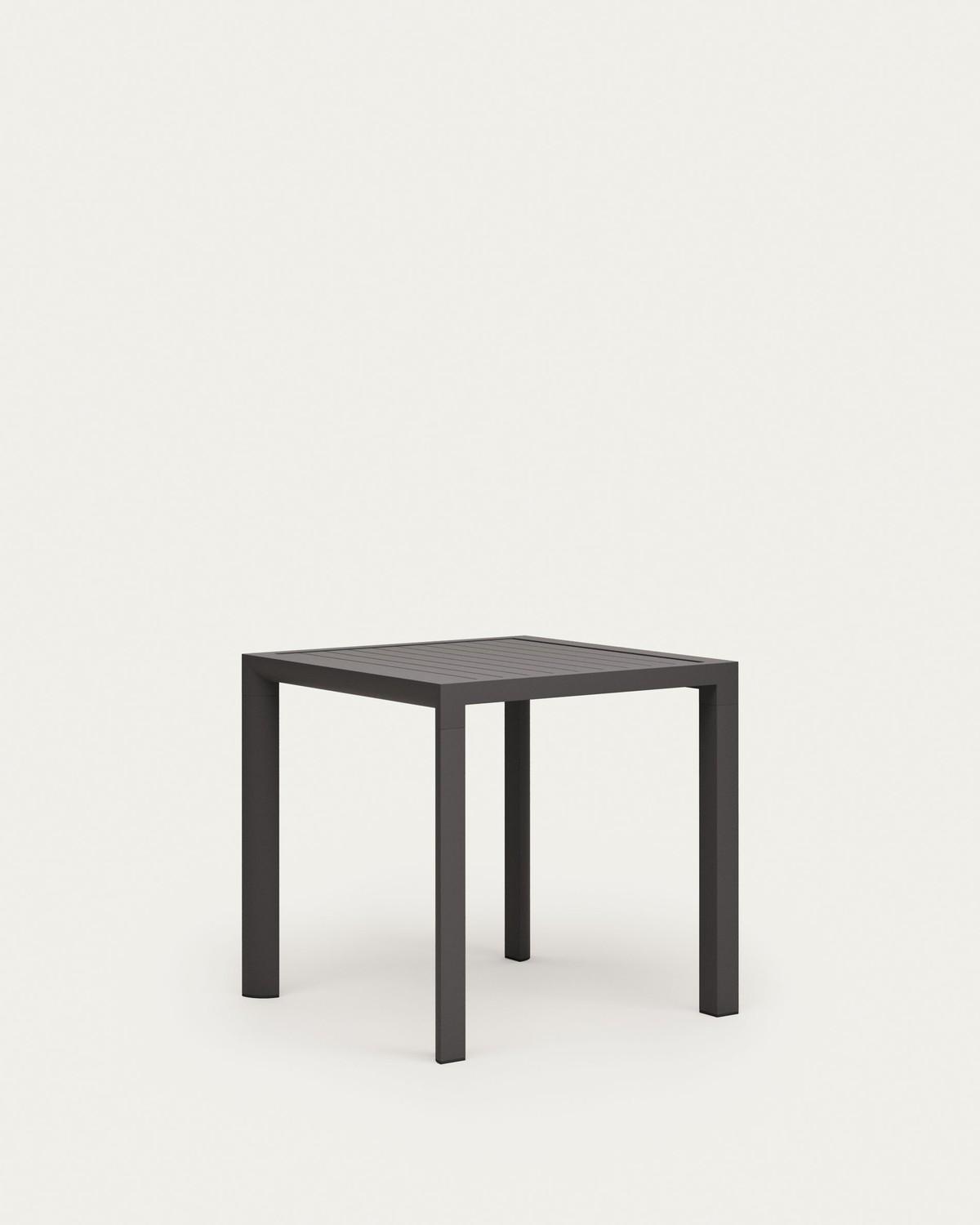 Gartentisch Culip 77 x 77 x 75 cm Aluminium Grau Tisch Esstisch Outdoor