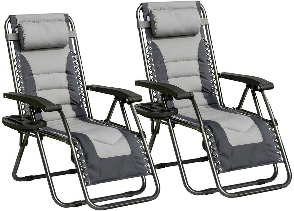 Dakota Fields Folding Recliner Chair Grey 107cm H X 64cm W X 64cm D