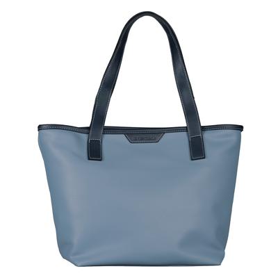 Shopper TOM TAILOR "Leora", Damen, Gr. B/H/T: 39cm x 26,5cm x 19cm, blau, Polyurethan, Taschen Shopper, leichtgewichtige Styles aus fein genarbtem Lederimitat