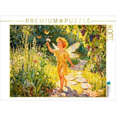 CALVENDO Puzzle Eros - Griechischer Liebesgott als Kind im Garten | 1000 Teile Lege-Größe 64x48cm Foto-Puzzle für glückliche Stunden