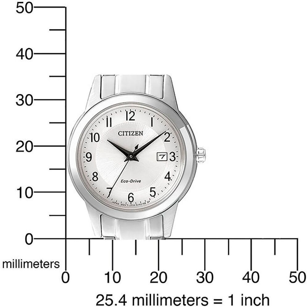 Solaruhr CITIZEN, silber (silberfarben, weiß), Armbanduhren, Damen, silberfarben, Solaruhr, Armbanduhr, Damenuhr, Edelstahlarmband, Datum