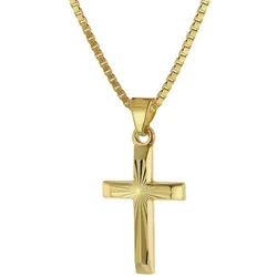 trendor 39520 Halskette mit Kreuz für Kinder Gold 333/8 Karat, 38 cm