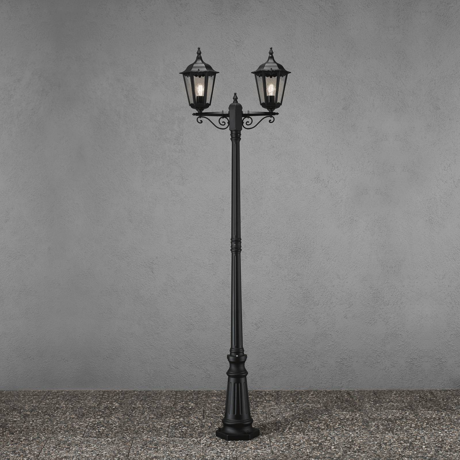 Konstsmide Lampione Firenze 2 luci, nero FIRENZE, Nero, Alluminio, Campagna / Rustiche