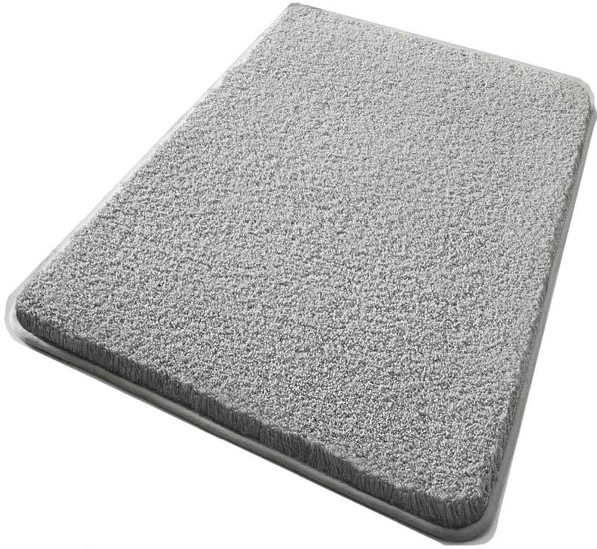 Grijs absorberende en zachte badkamermat met antislip, 60 x 90 cm
