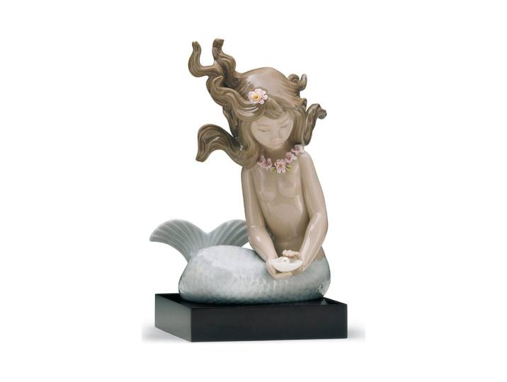 LLADRÓ objet décoratif SIRÈNE AVEC PERLE