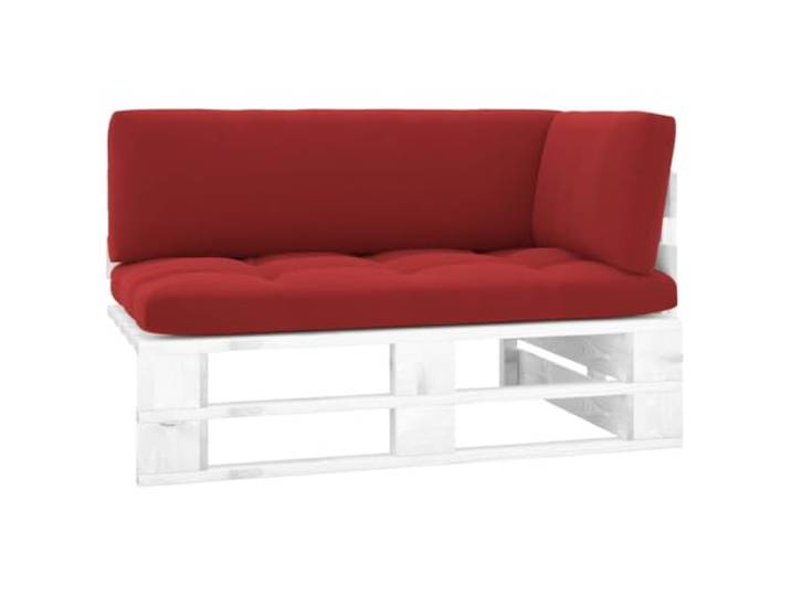 Makastle Paletten-Ecksofa Kiefernholz Weiß mit Kissen 110x65x55cm