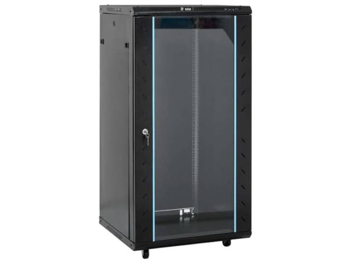 Schrank Rack Server, Netzwerkschrank, Netzwerkschrank mit schwenkbaren Füßen, 22U, 19 Zoll, IP20, 60 x 60 x 120 cm