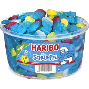 Haribo Fruchtgummis die Schlümpfe, 1350g, 150 Stück, in Dose