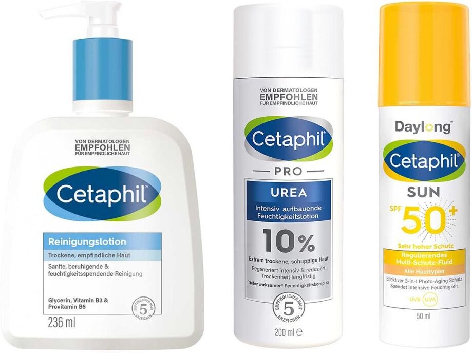 Cetaphil Pflegeset mit 10 % Urea: Reinigung & UV-Schutz 1Set