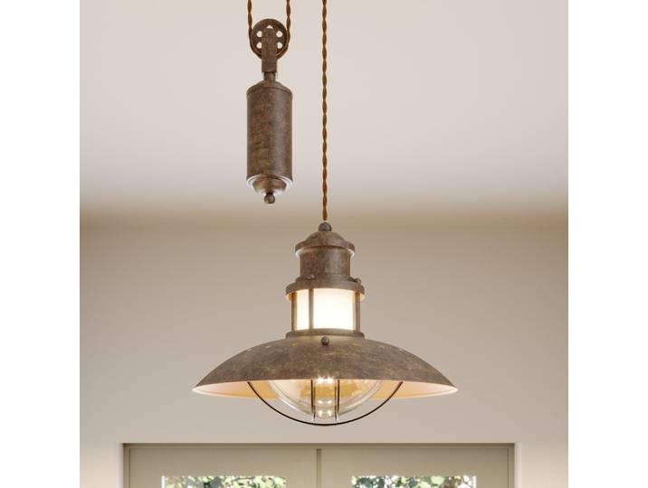 Louisanne Adjustable Pendelleuchte Brown - Lindby - Flurbereich - Maritim - Metall - Einflammig