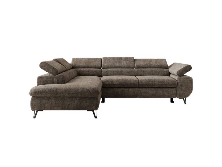 ECKSOFA PABLO L Braun Schenille grob gewebt - Links Seite