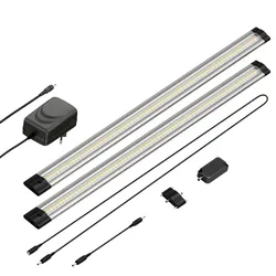 ledscom.de LED Unterbau-Leuchte Siris, Touch-Dimmer, flach, je 50cm, je 531lm, warm-weiß, 2er Set