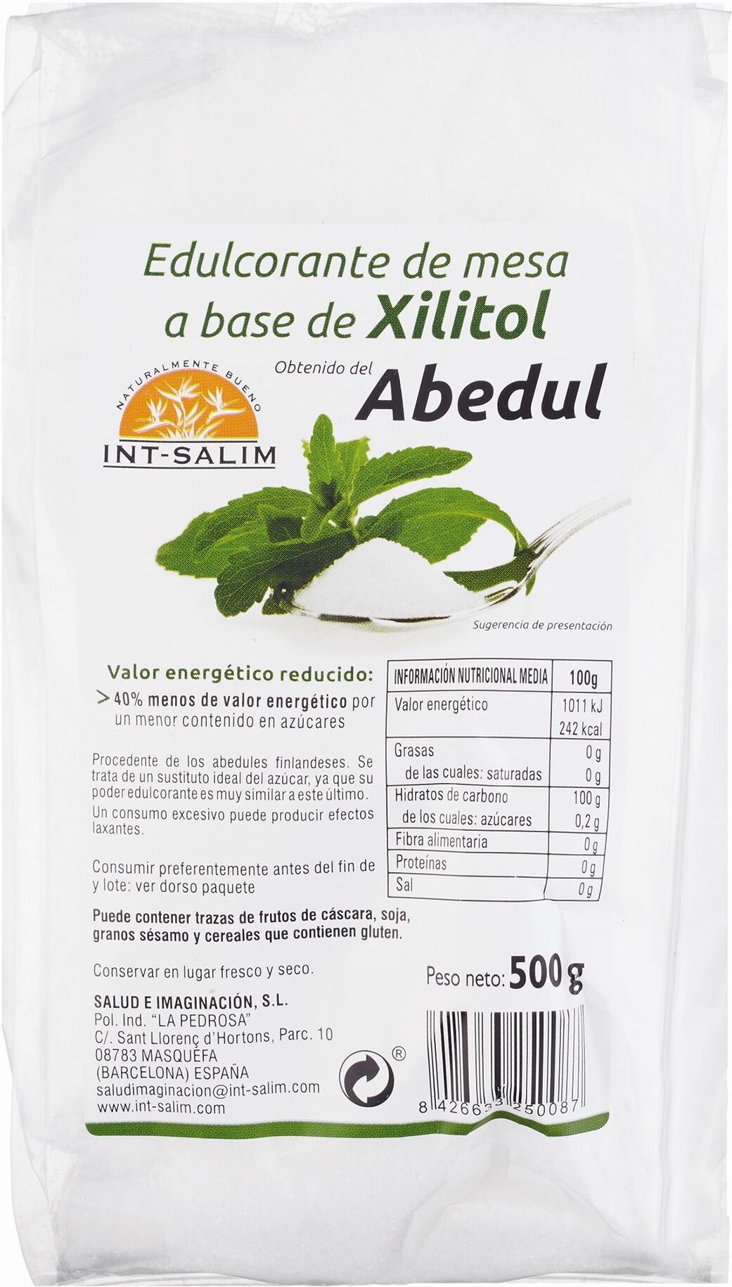 INT-SALIM Xylit Birkenzucker 500 gr