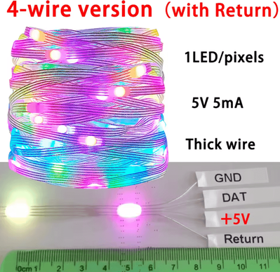 Inspire Curations 20M 400 LED RGBIC Dreamcolor String Lights 4 Wire Version 10m 200leds