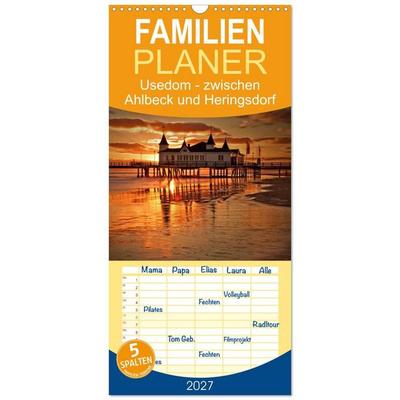 Familienplaner 2027 - Usedom 2027 Rendezvous zwischen Ahlbeck und Heringsdorf mit 5 Spalten (Wandkalender, 21 x 45 cm) CALVENDO