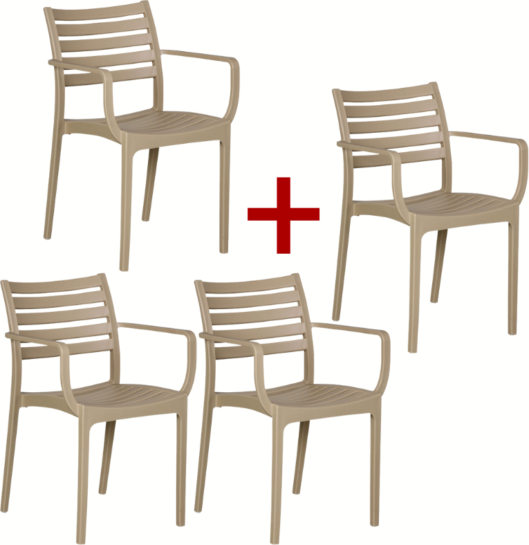 B2B Partner Stapelstuhl aus Kunststoff SLENDER 3+1 GRATIS, beige