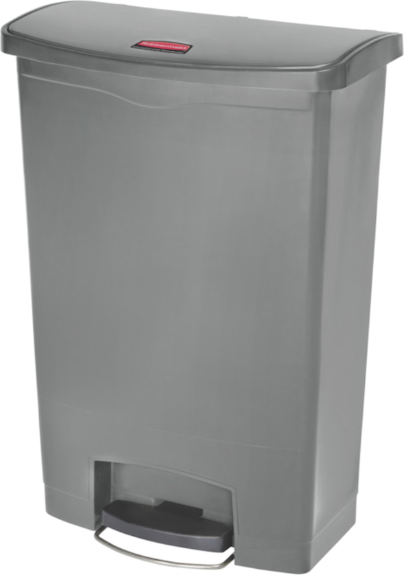 Rubbermaid Slim Jim Step On Container Front Step Pedal-Abfalleimer | 90 Liter, HxBxT 82,6x35,3x75cm | Polyethylen | Grau