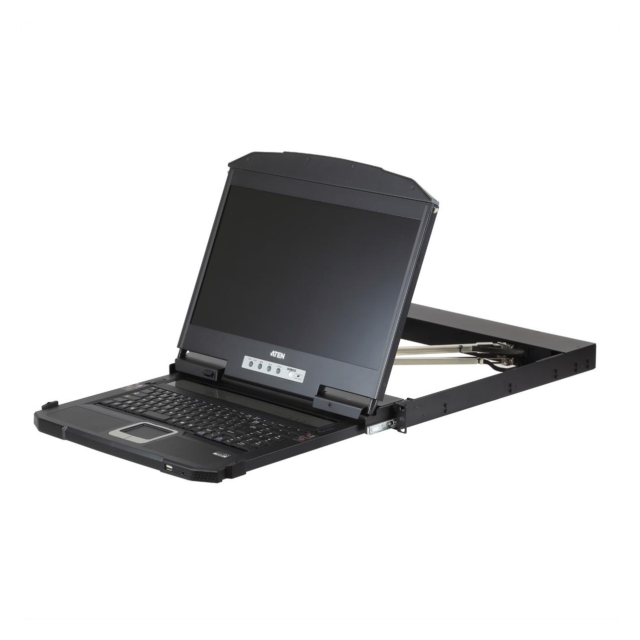 Aten CL3800NW FR Kurze Dual-Rail 18,5"-LCD-Konsole (USB HDMI DVI VGA) FR-Layout (CL3800NW F)