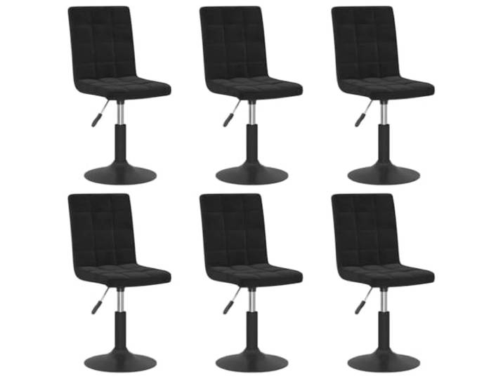 Todiikf 6er Set Esszimmerstühle Drehbar Höhenverstellbar Samt Schwarz Ergonomische Polsterstühle mit Gasdruckfeder und stabilem Stahlfuß für maximale Flexibilität in Küche und Esszimmer.