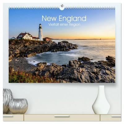 New England - Vielfalt einer Region (hochwertiger Premium Wandkalender 2026 DIN A2 quer), Kunstdruck in Hochglanz