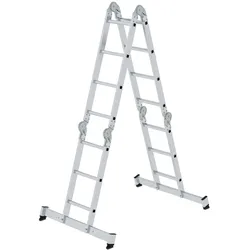 PROREGAL Vielzweckleiter 4-teilig mit nivello®-Traverse 2x3 + 2x4 Sprossen
