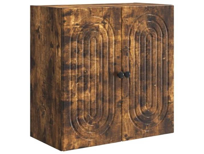HKLGBVCR Wandschrank, 59 x 31 x 60 cm, Holz, Raucheiche 90° Drehtüren, Wandmontage, Vintage-Stil, großer Stauraum, Holz, Raucheiche