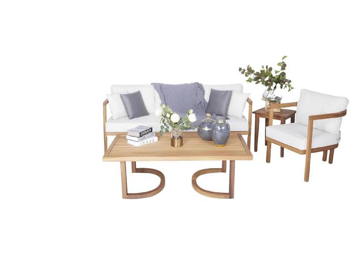 Xlmoebel Sessel Stilvolles Gartenmöbel-Set mit Sofa und Couchtisch in modernem Design (4tlg Gartenmöbel Set (Sofa 3 Sitzer + 2x Sessel + Couchtisch), Hergestellt in Europa